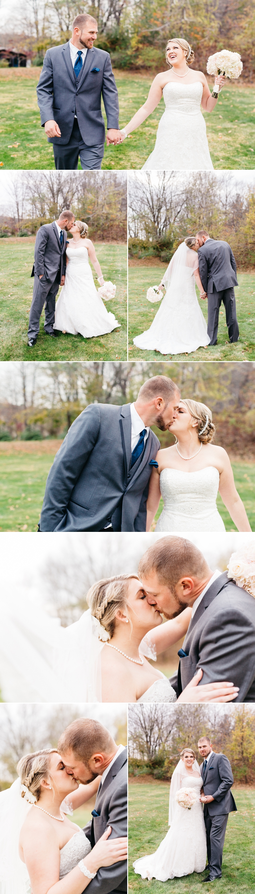 photo collage of bride and groom at nichole and george's classic wedding at the wight barn in sturbridge massachusetts