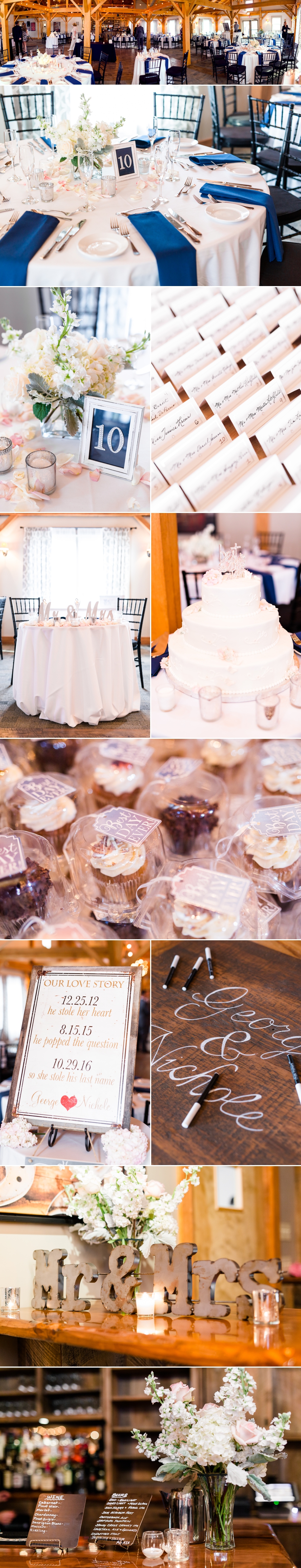 photo of the reception details at nichole and george's classic wedding at the wight barn in sturbridge massachusetts